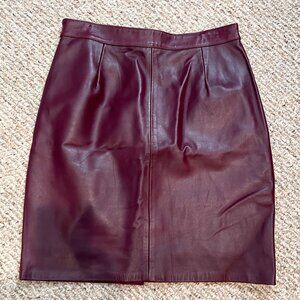Skiner's women's vintage leather red purple pencil skirt - 10